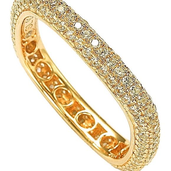 SUZY LEVIANE 14K Yellow Gold Plated Sterling Silver Square Stackable Eternity - Picture 3 of 15